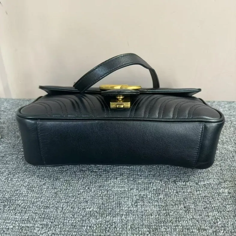 Gucci Marmont 26 Black Leather Shoulder Bag