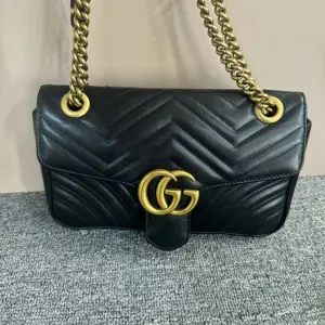 Gucci Marmont 26 Black Leather Shoulder Bag
