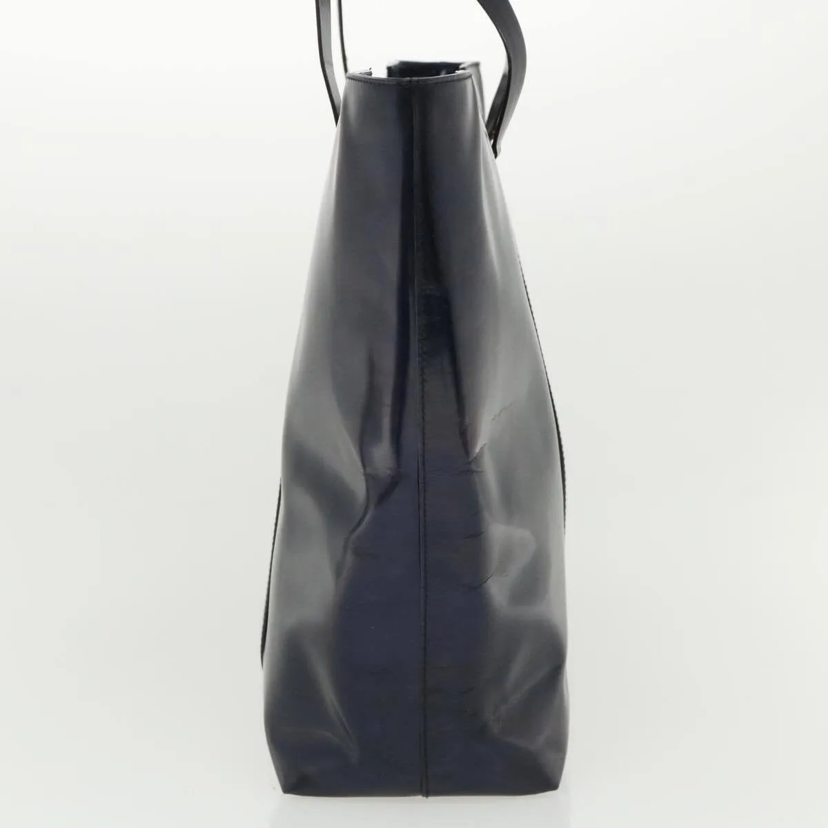 Gucci, metallic blue leather, XL tote bag/shoulder purse with  a top zip closure, graduated shape, & chrome accents