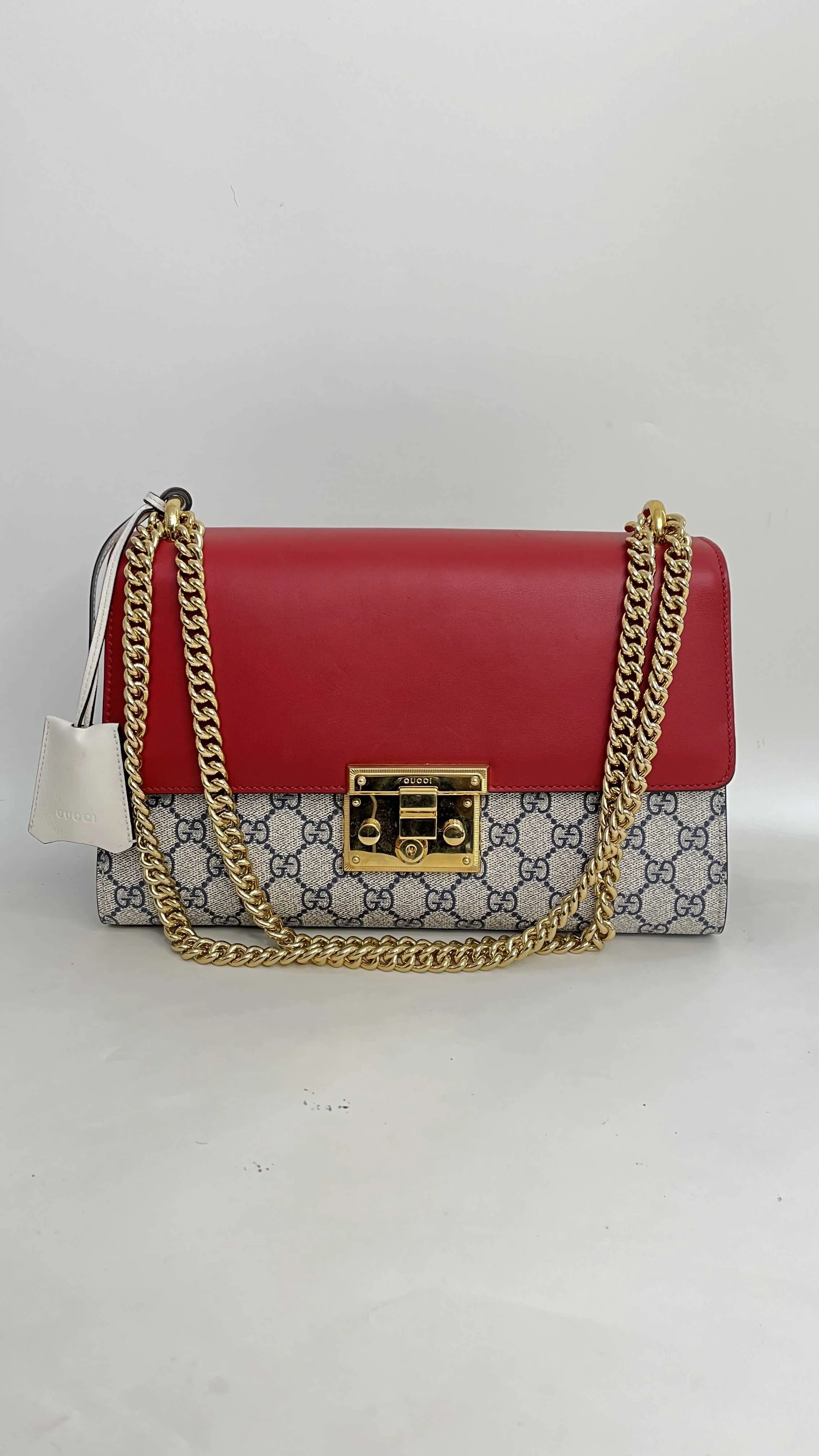 Gucci Padlock Bag Red and Beige Shoulder Bag