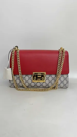 Gucci Padlock Bag Red and Beige Shoulder Bag