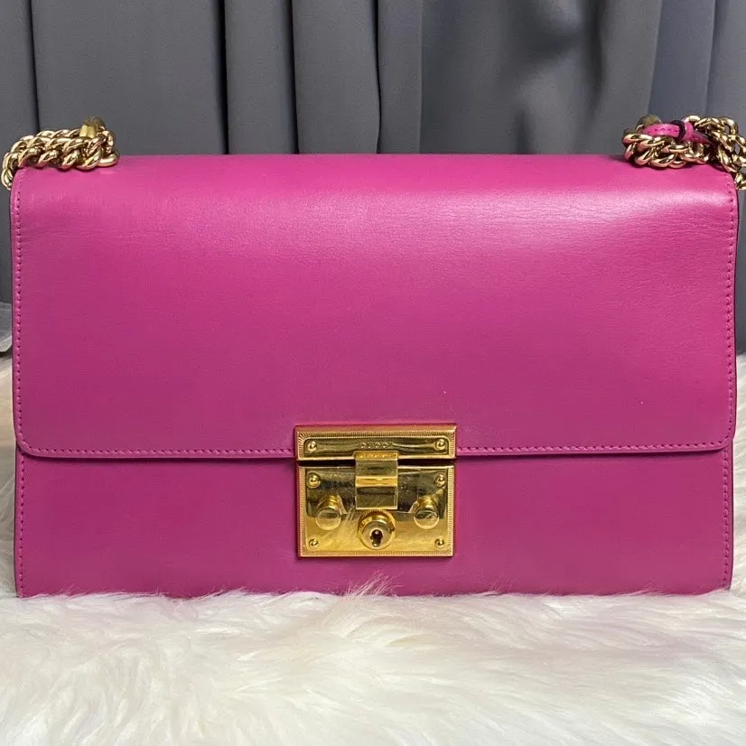 Gucci Padlock Small Shoulder Bag in Pink Leather
