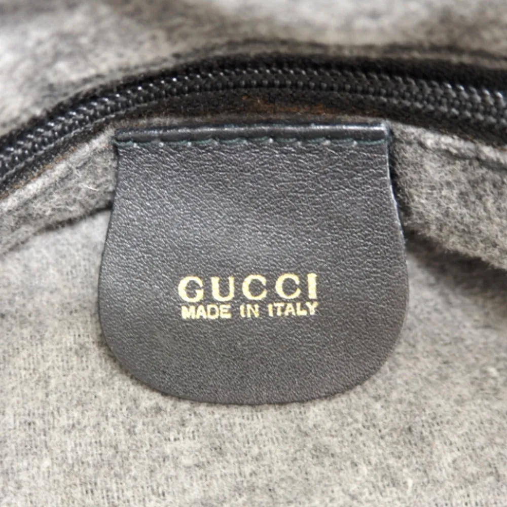 GUCCI Shoulder Bag 001 2852 1577 0 Leather, Bamboo black One Shoulder Bag Bamboo Women Used