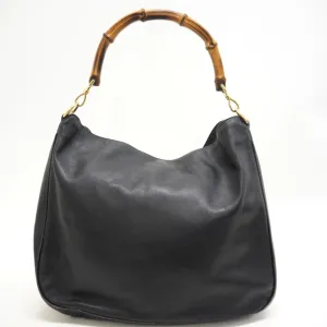 GUCCI Shoulder Bag 001 2852 1577 0 Leather, Bamboo black One Shoulder Bag Bamboo Women Used