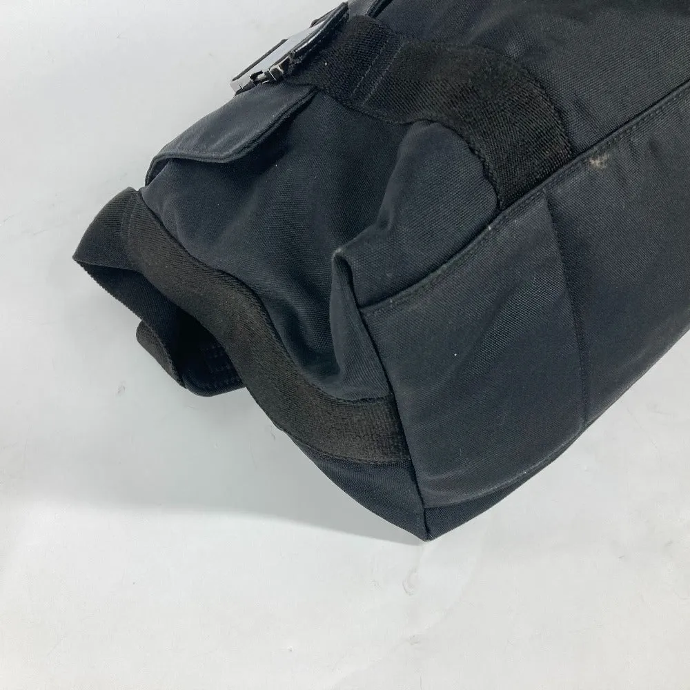 GUCCI Shoulder Bag 122374 Leather / nylon black Messenger bag logo flap unisex(Unisex) Used