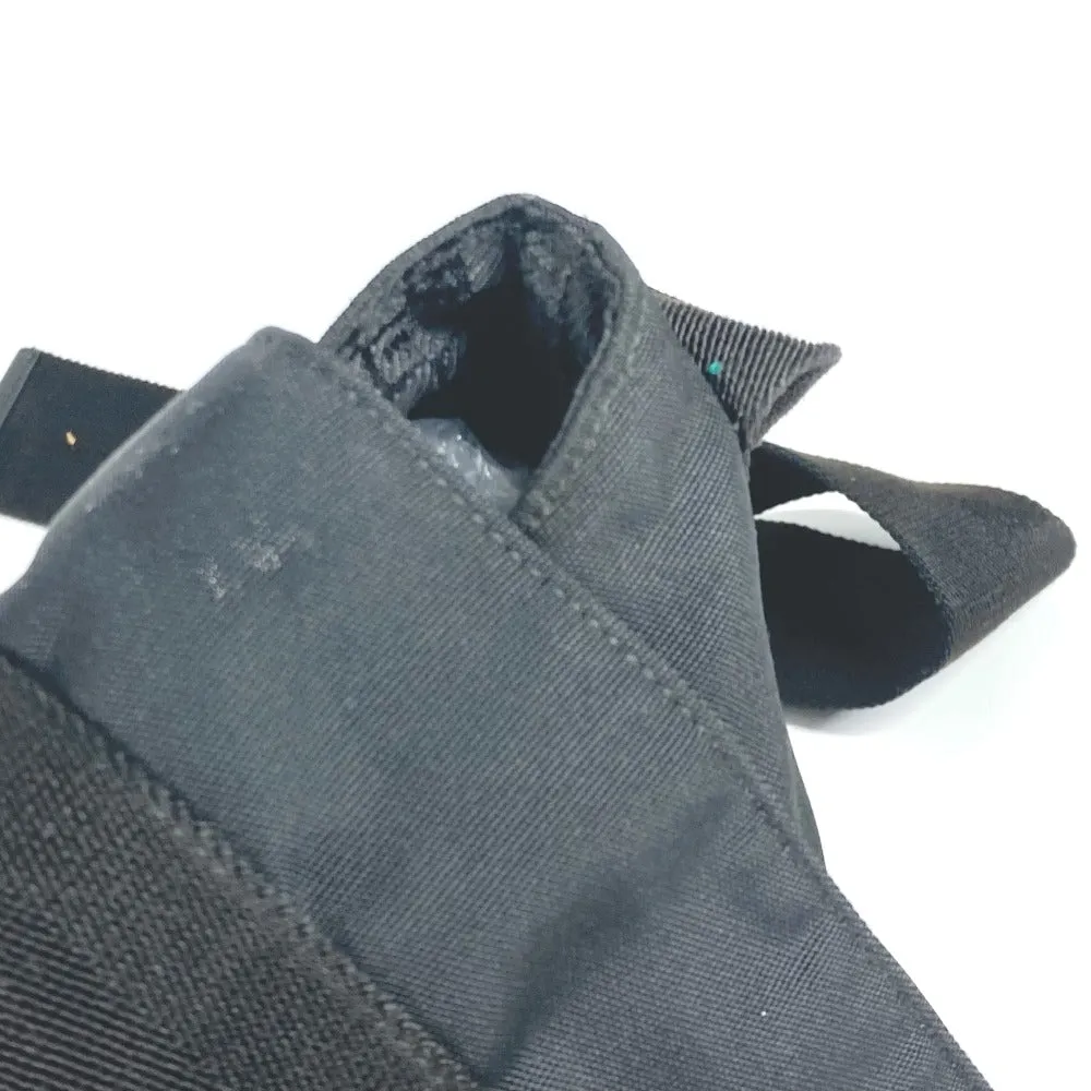 GUCCI Shoulder Bag 122374 Leather / nylon black Messenger bag logo flap unisex(Unisex) Used