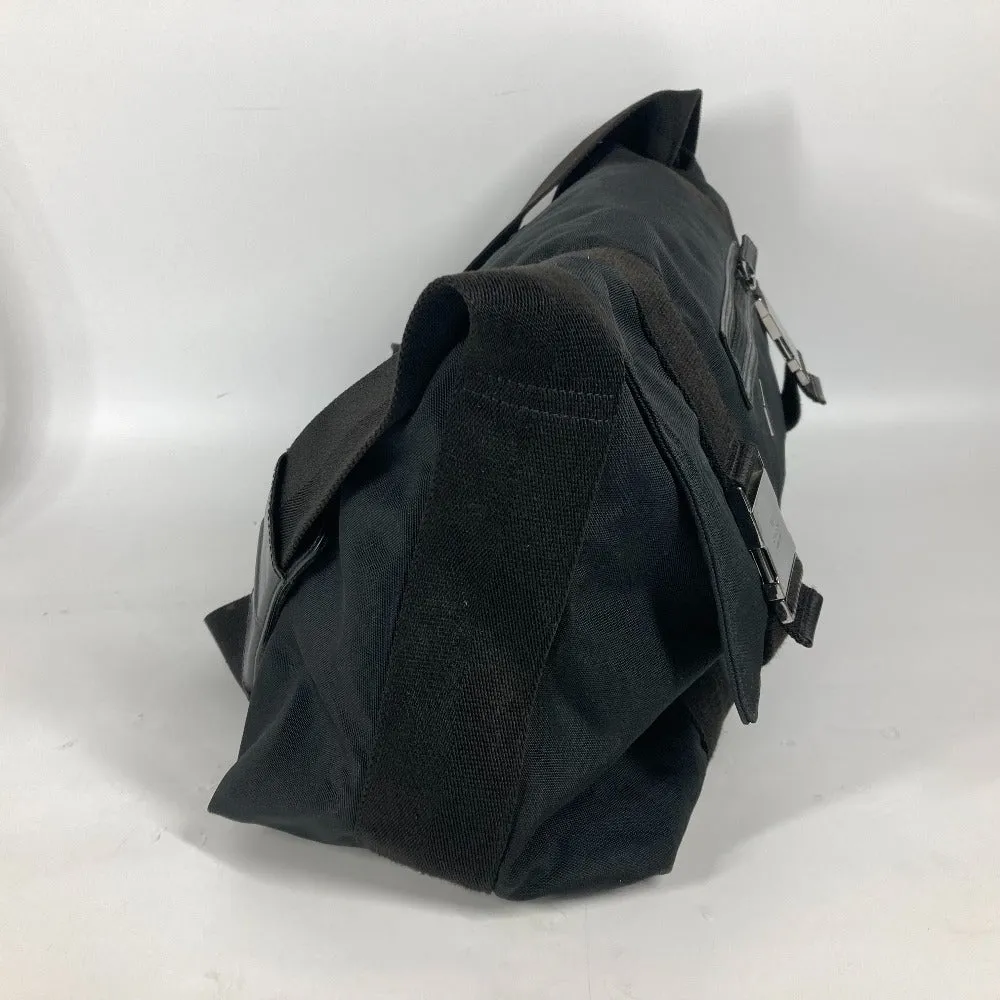 GUCCI Shoulder Bag 122374 Leather / nylon black Messenger bag logo flap unisex(Unisex) Used