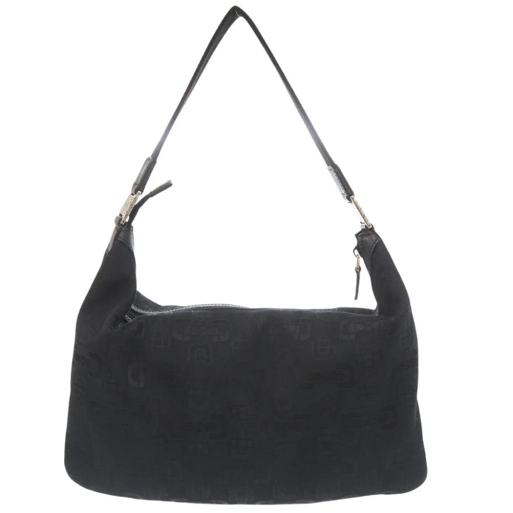 GUCCI Shoulder Bag 211523 canvas black Horsebit Pattern