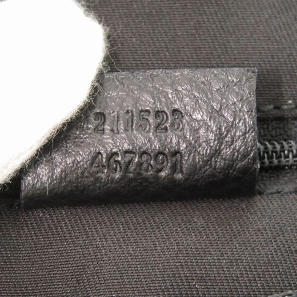 GUCCI Shoulder Bag 211523 canvas black Horsebit Pattern
