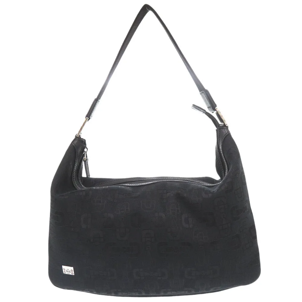 GUCCI Shoulder Bag 211523 canvas black Horsebit Pattern