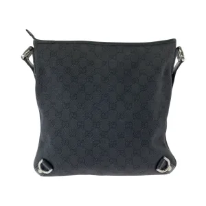 GUCCI Shoulder Bag 268642 GG canvas Black SilverMetal Abbey