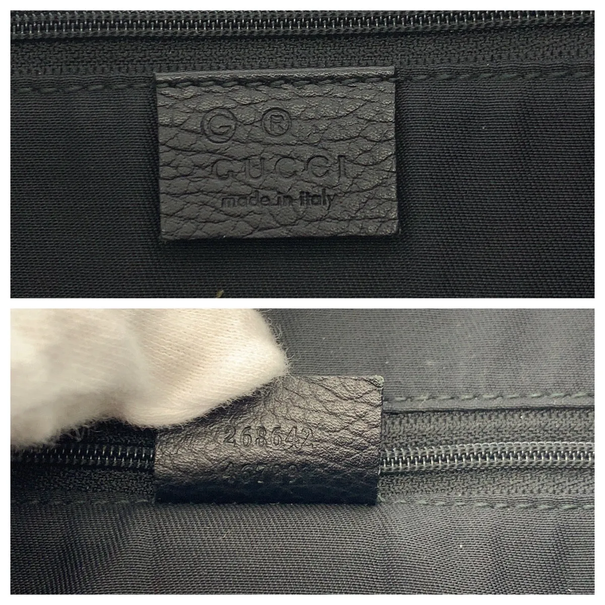 GUCCI Shoulder Bag 268642 GG canvas Black SilverMetal Abbey