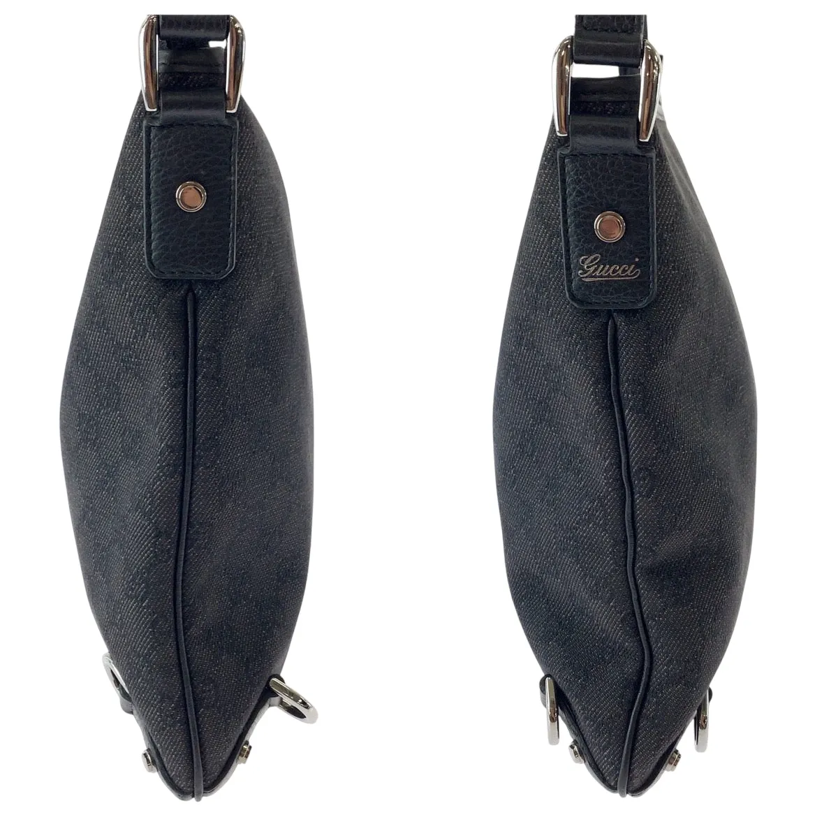 GUCCI Shoulder Bag 268642 GG canvas Black SilverMetal Abbey