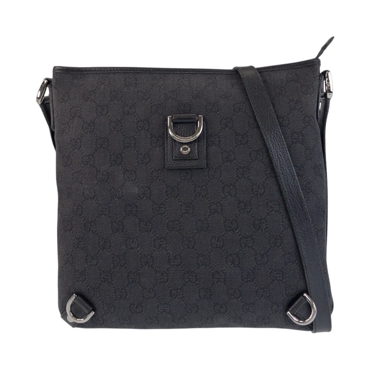 GUCCI Shoulder Bag 268642 GG canvas, leather Black SilverMetal Shoulder Bag Messenger bag Abbey Women Used