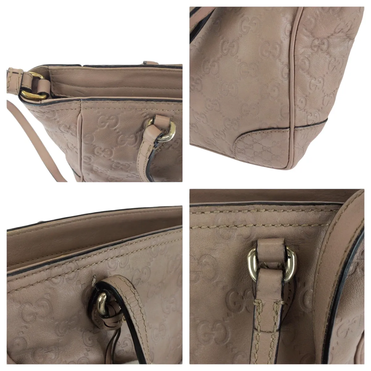 GUCCI Shoulder Bag 353132 leather pink Shoulder Bag Handbag 2way Guccisima Women Used