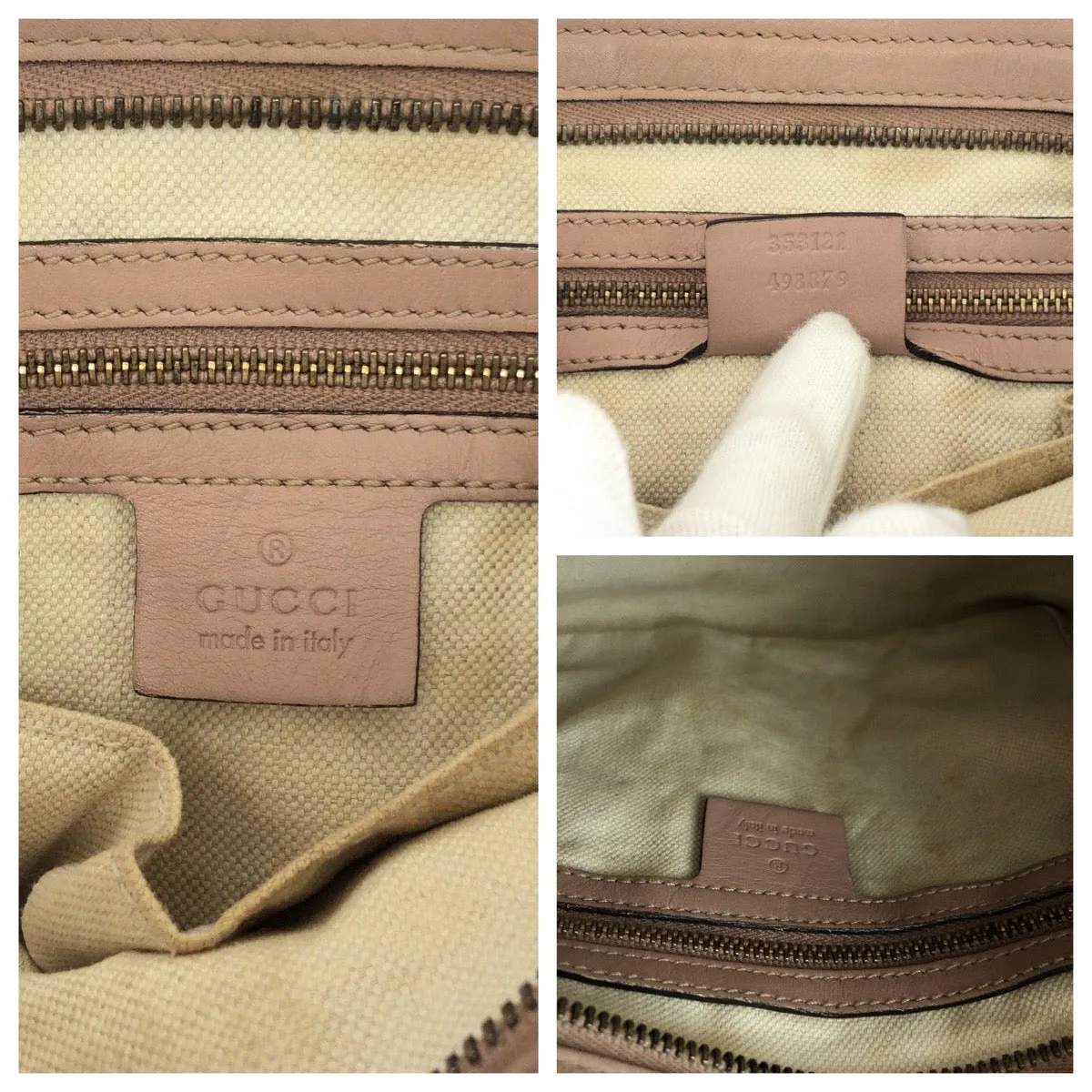 GUCCI Shoulder Bag 353132 leather pink Shoulder Bag Handbag 2way Guccisima Women Used