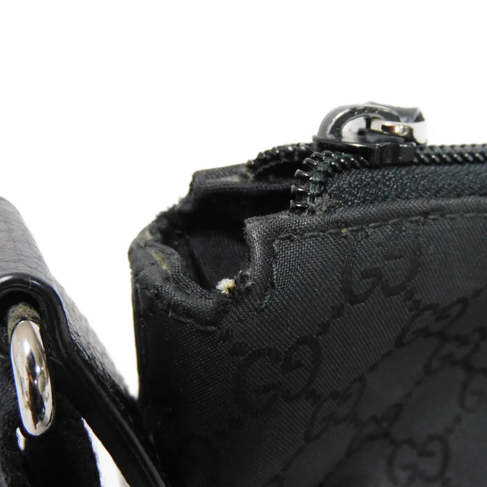 GUCCI Shoulder Bag 374411 GG nylon canvas x calf leather black GG nylon Messenger bag