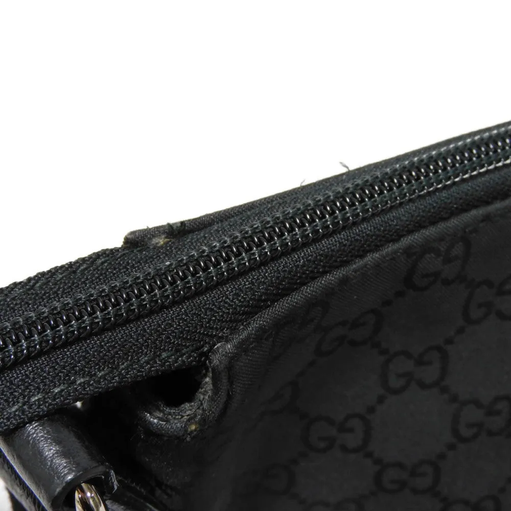 GUCCI Shoulder Bag 374411 GG nylon canvas x calf leather black GG nylon Messenger bag