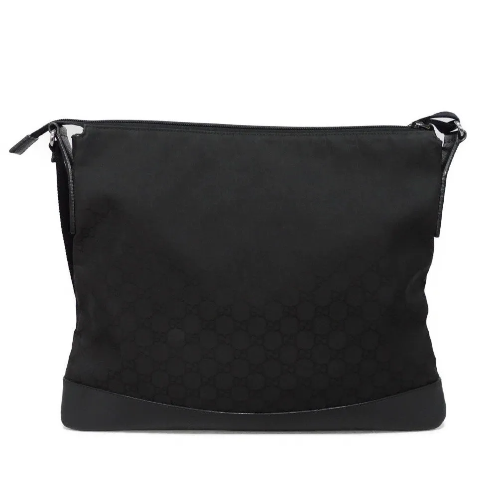 GUCCI Shoulder Bag 374411 GG nylon canvas x calf leather black GG nylon Messenger bag