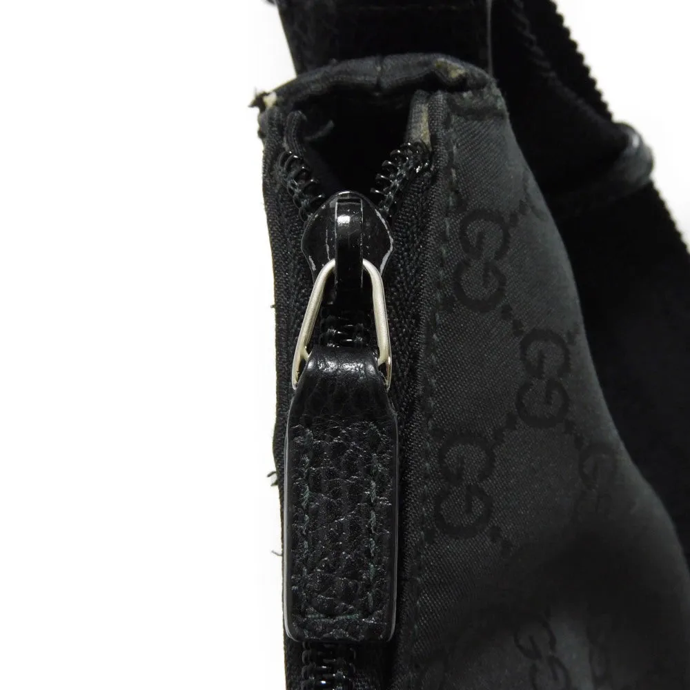 GUCCI Shoulder Bag 374411 GG nylon canvas x calf leather black GG nylon Messenger bag