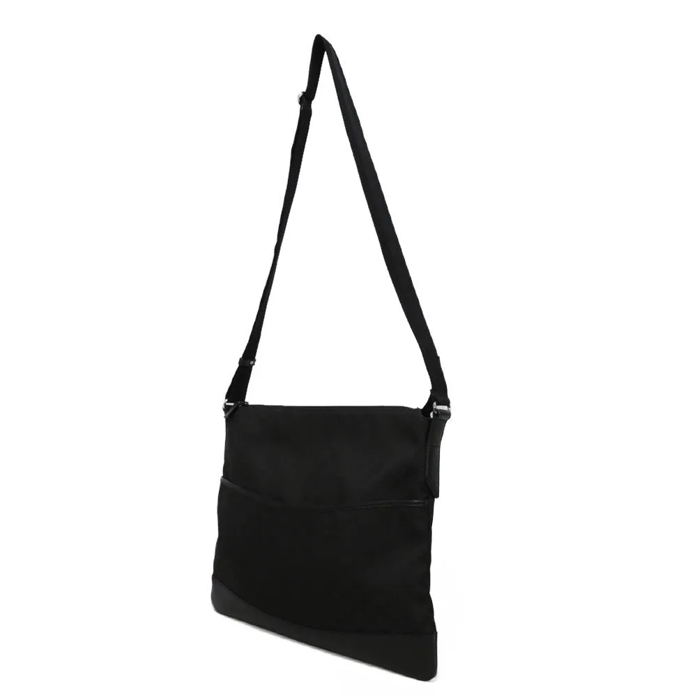 GUCCI Shoulder Bag 374411 GG nylon canvas x calf leather black GG nylon Messenger bag