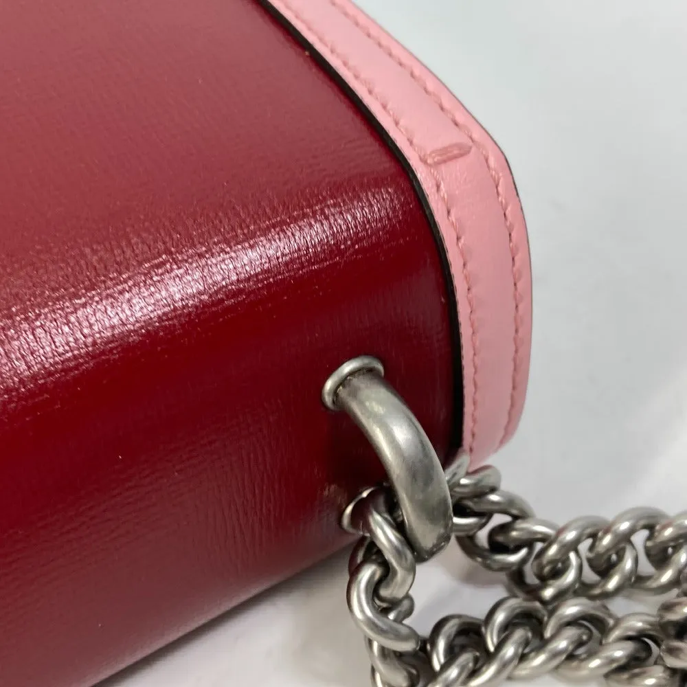 GUCCI Shoulder Bag 400249 leather pink Bicolor Bag Duonisos Women Used