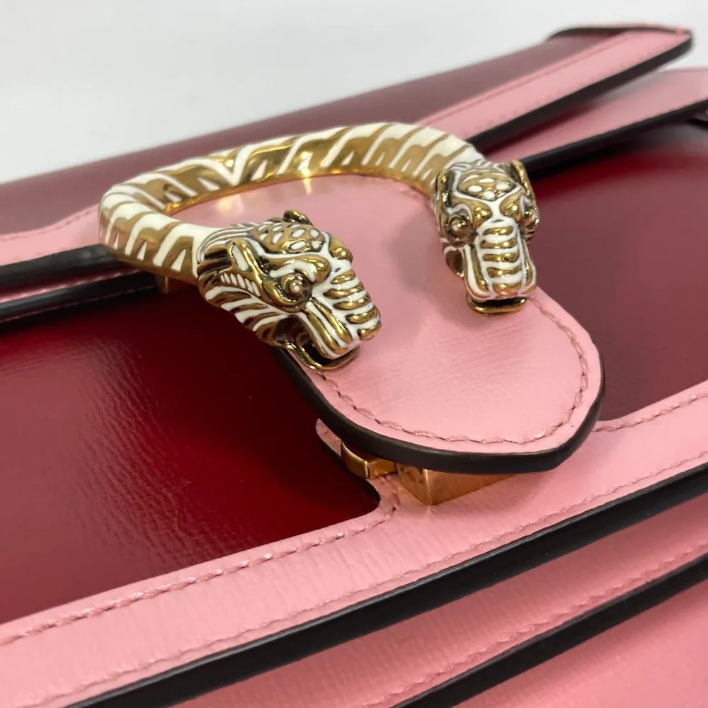 GUCCI Shoulder Bag 400249 leather pink Bicolor Bag Duonisos Women Used