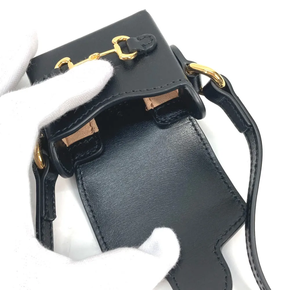 GUCCI Shoulder Bag 658611 leather black Shoulder Bag Crossbody Horsebit 1955(Unisex) Used