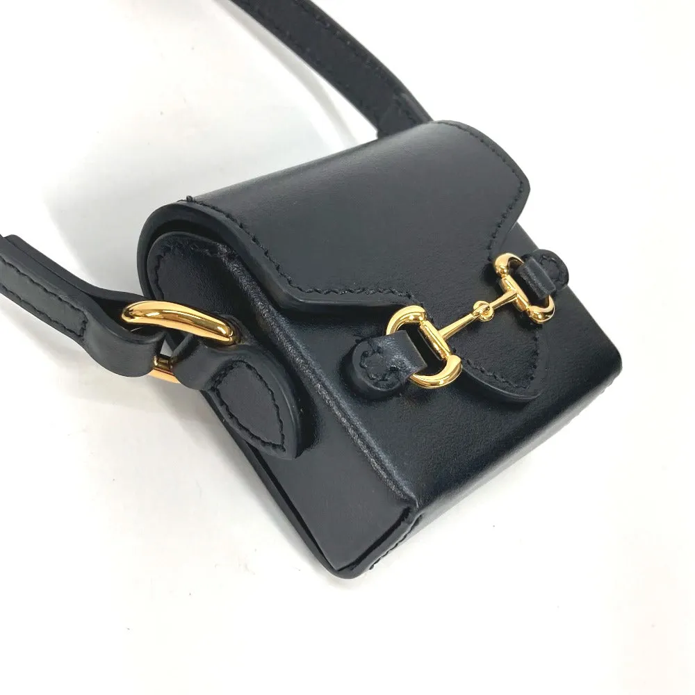 GUCCI Shoulder Bag 658611 leather black Shoulder Bag Crossbody Horsebit 1955(Unisex) Used