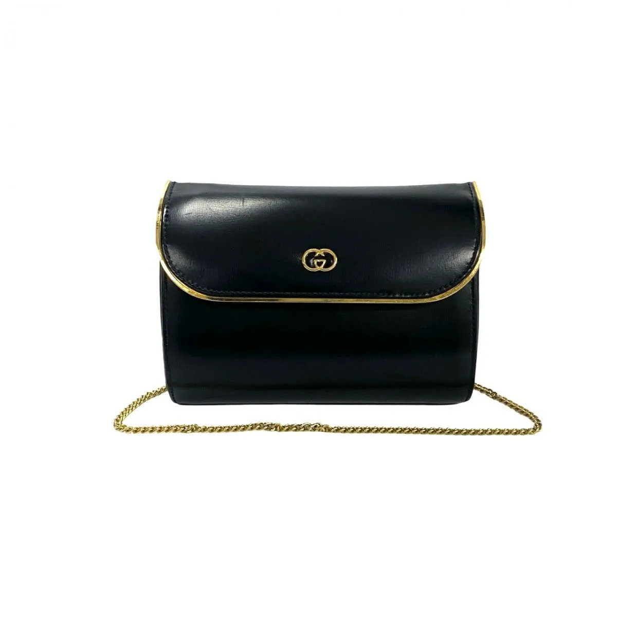 GUCCI Shoulder Bag leather black Old Gucci