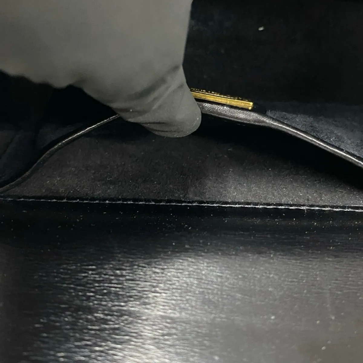 GUCCI Shoulder Bag leather black Old Gucci