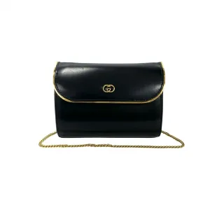 GUCCI Shoulder Bag leather black Old Gucci