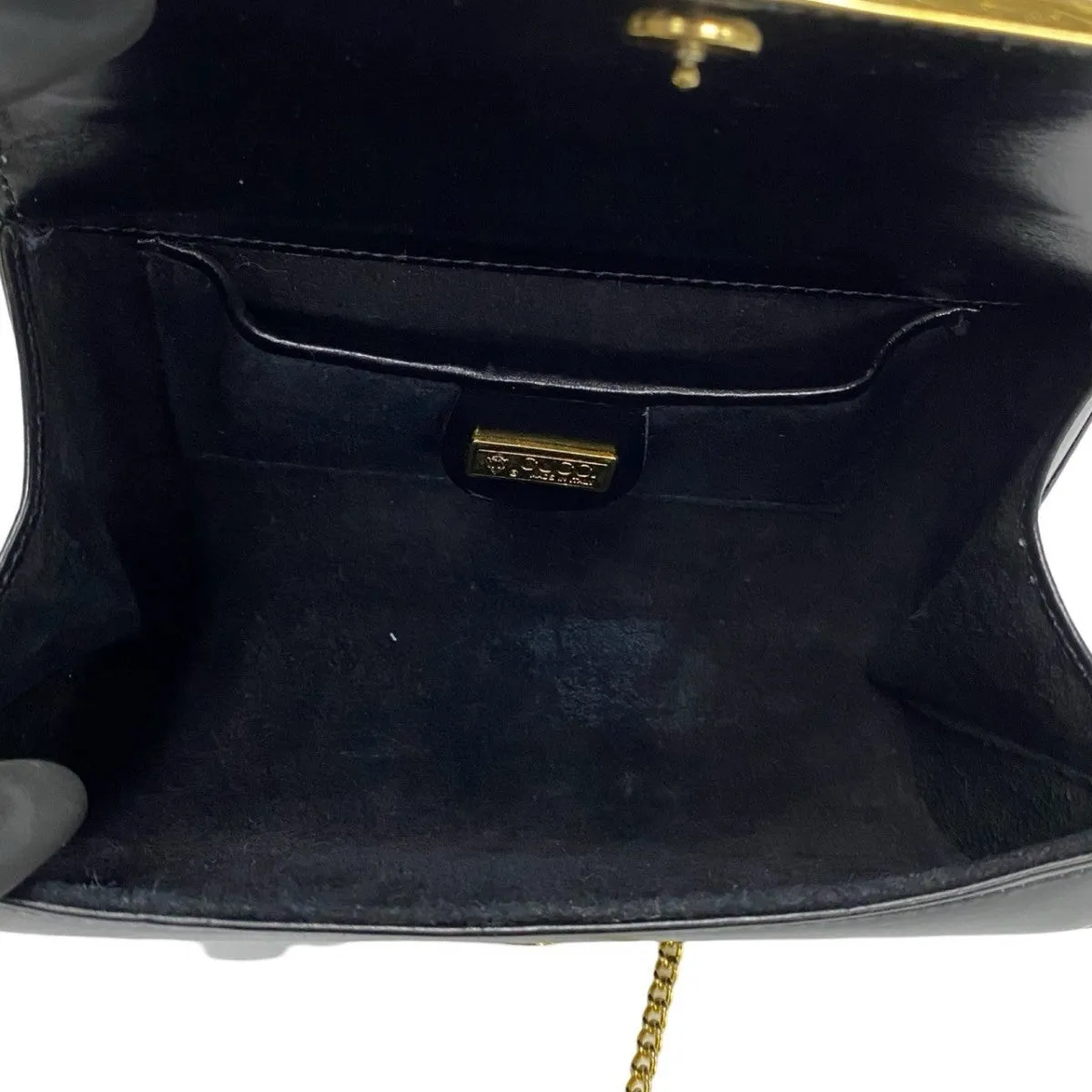 GUCCI Shoulder Bag leather black Old Gucci