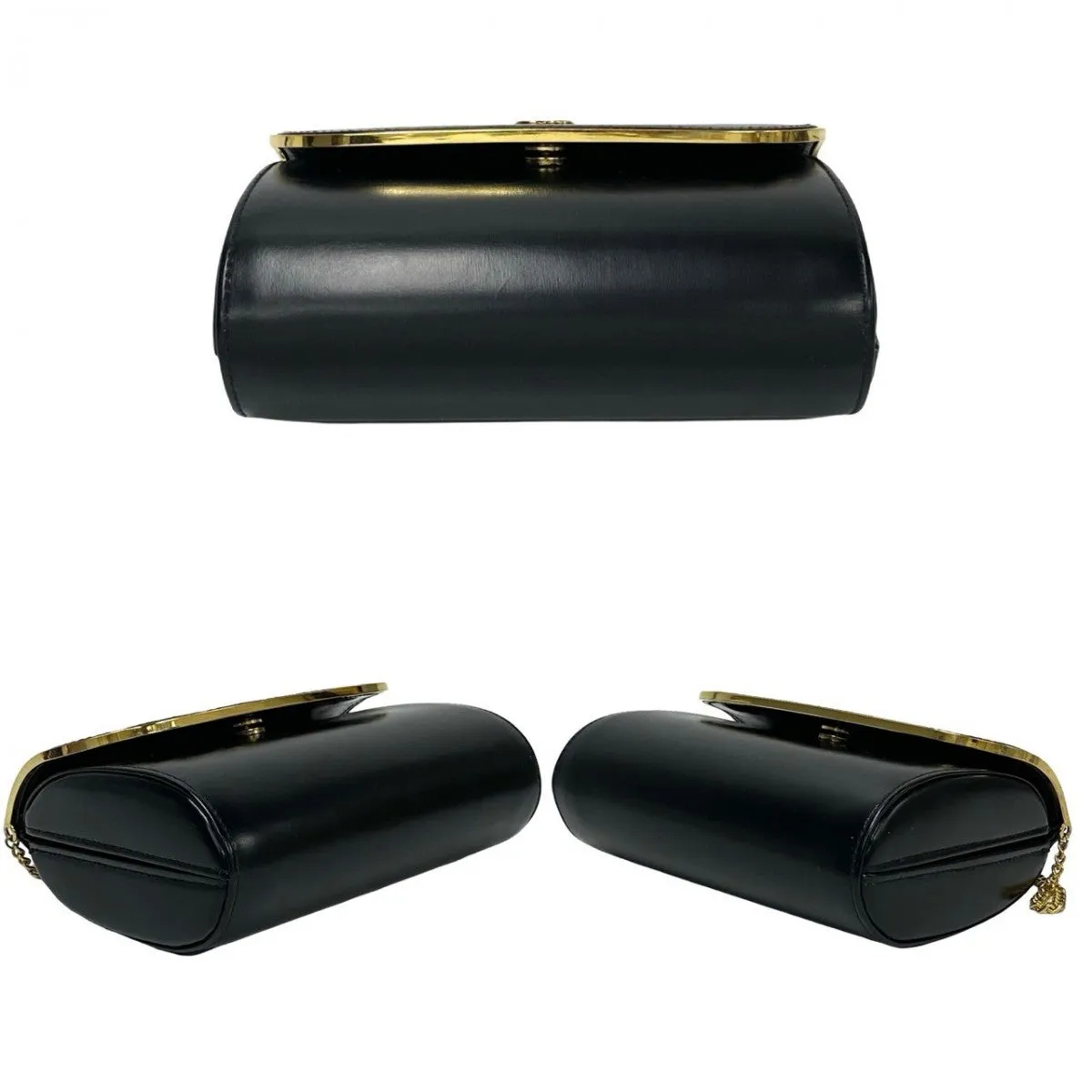 GUCCI Shoulder Bag leather black Old Gucci