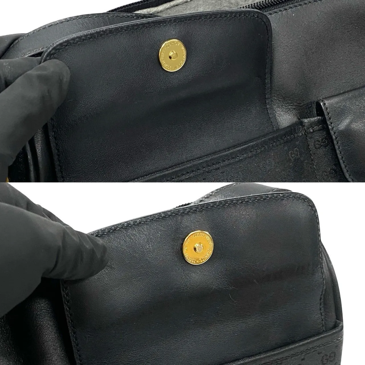 GUCCI Shoulder Bag leather black