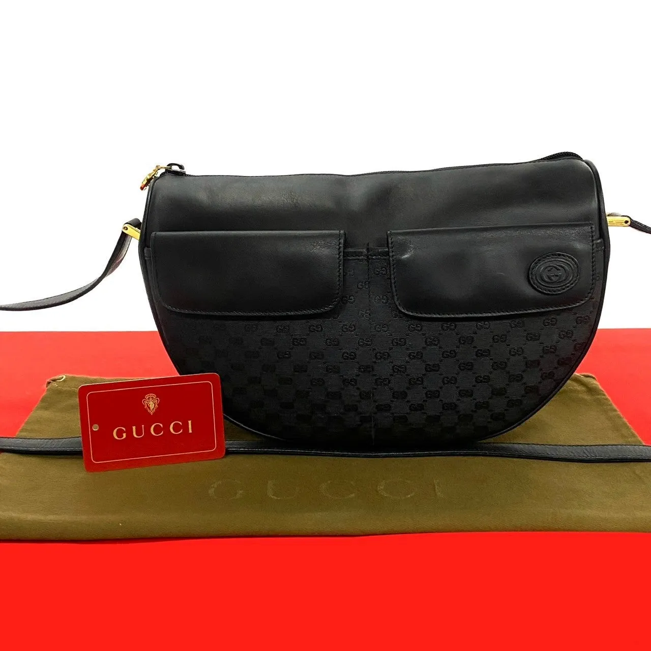 GUCCI Shoulder Bag leather black
