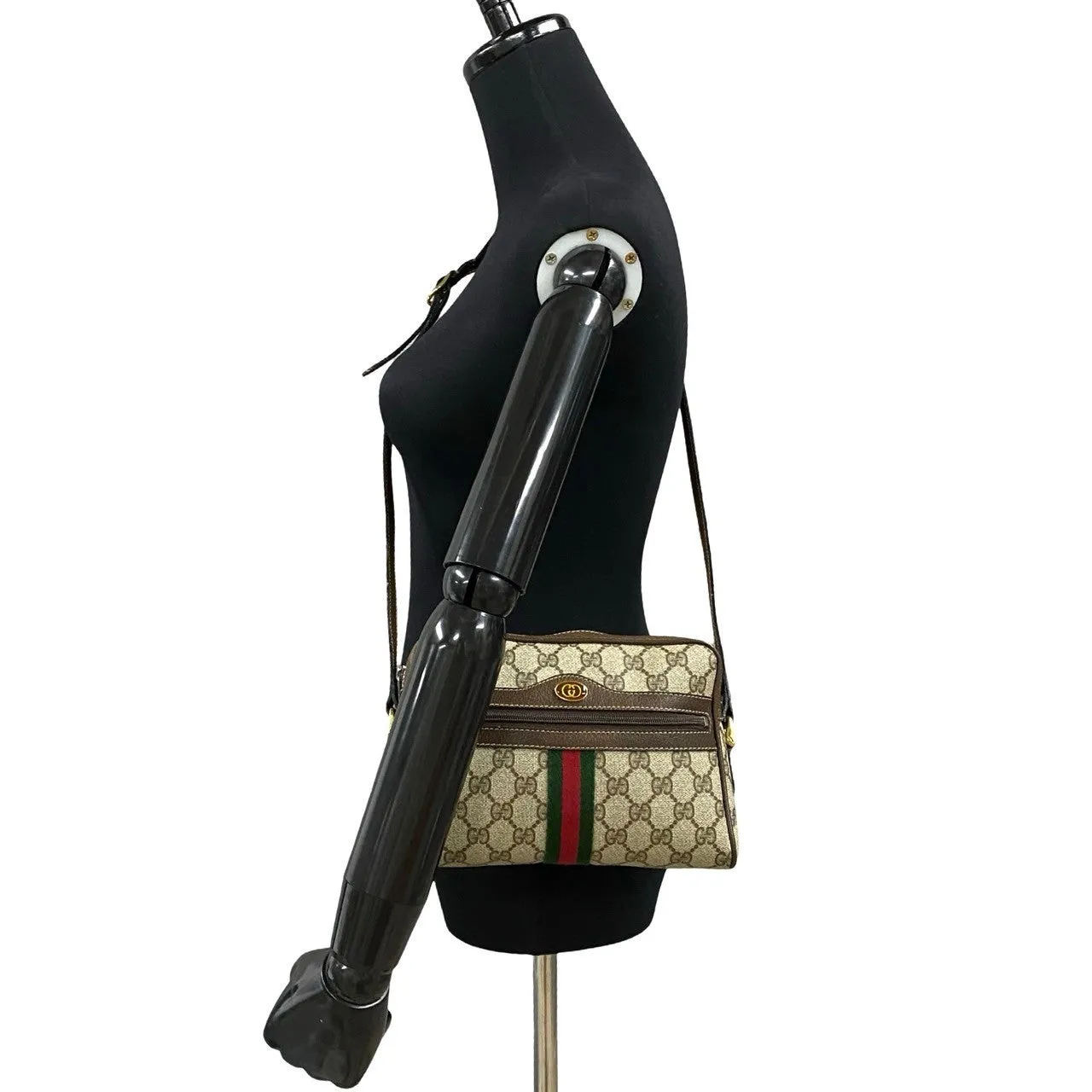 GUCCI Shoulder Bag leather Brown