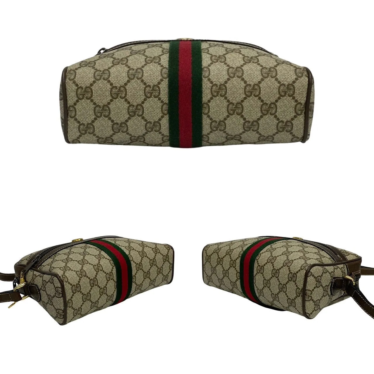 GUCCI Shoulder Bag leather Brown