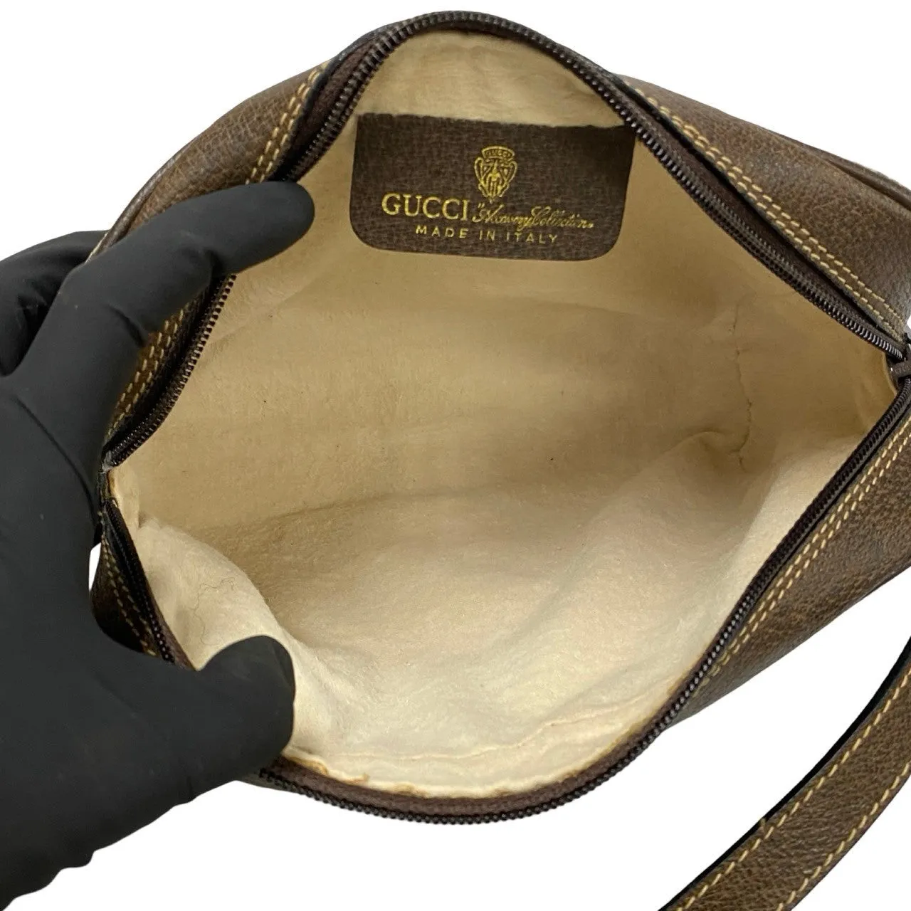 GUCCI Shoulder Bag leather Brown