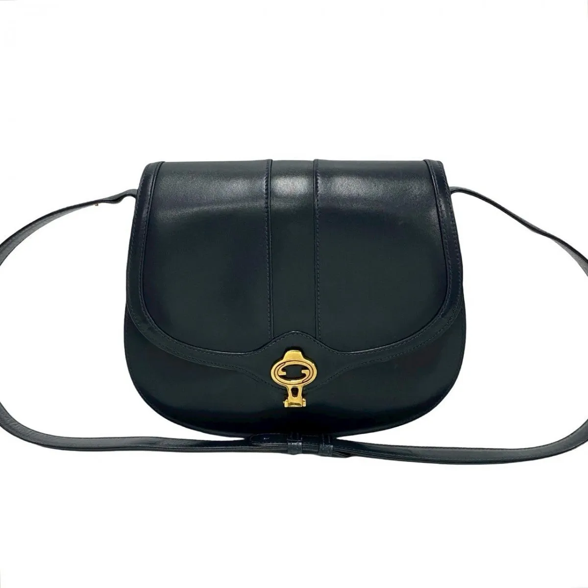 GUCCI Shoulder Bag leather Navy