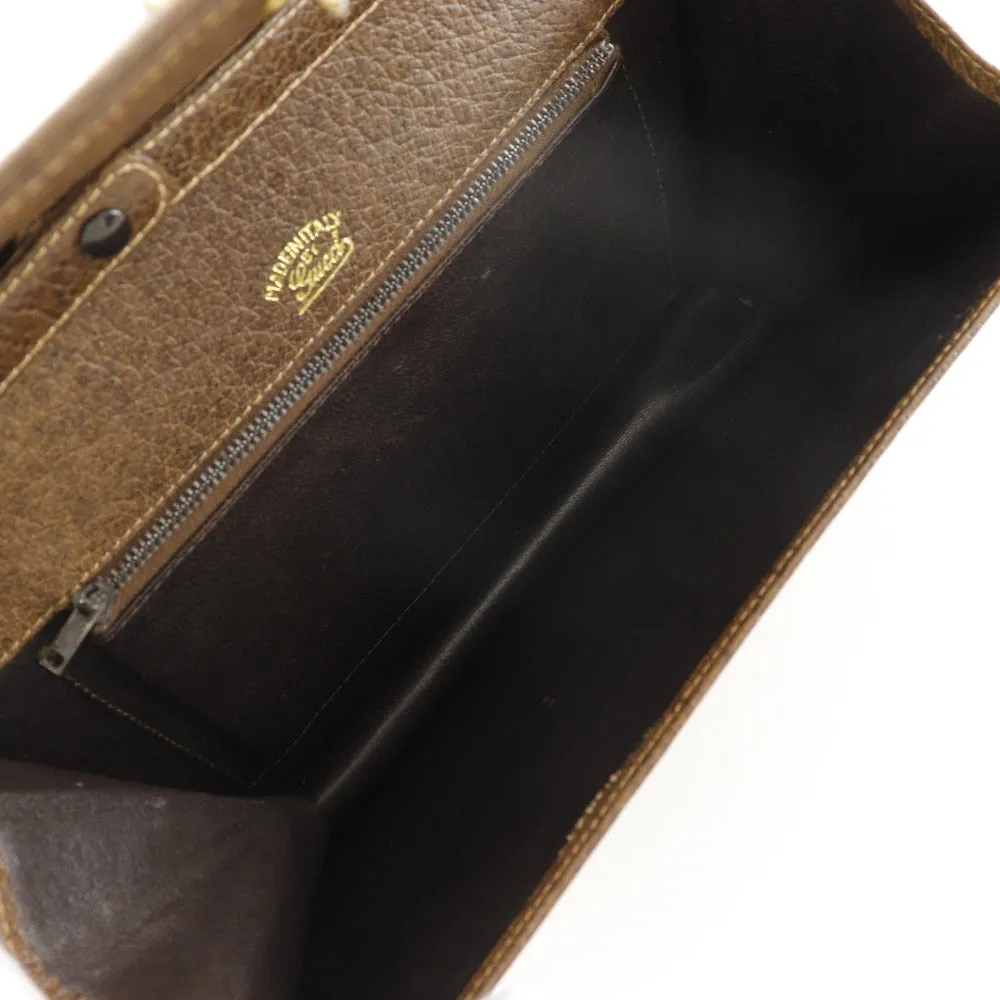 GUCCI Shoulder Bag PVC Brown 2-way clutch Sherry line Old Gucci Women Used