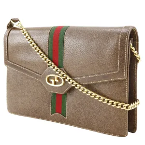 GUCCI Shoulder Bag PVC Brown 2-way clutch Sherry line Old Gucci Women Used