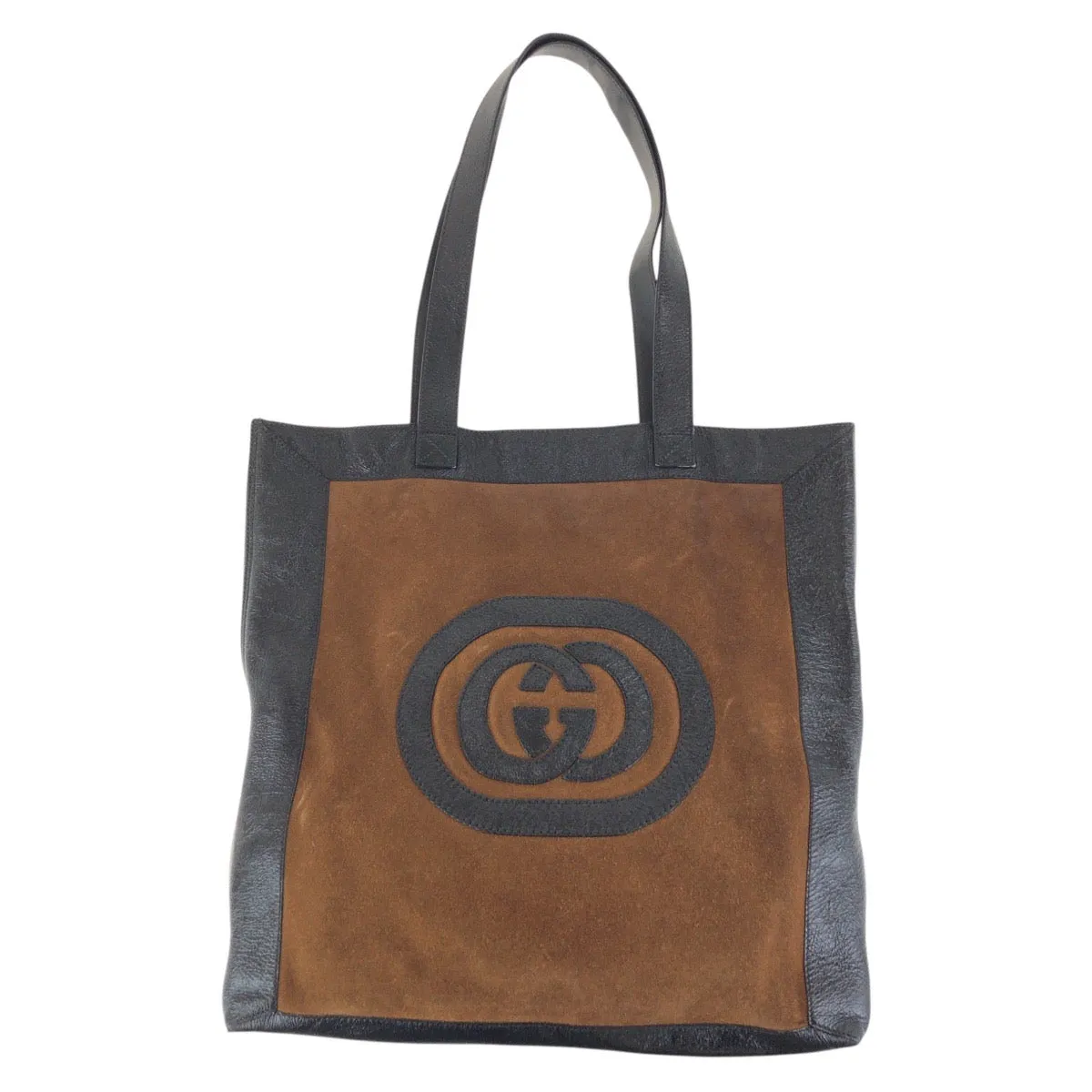 GUCCI Tote Bag 519335 Suede, Leather Brown Tote Bag Shoulder Bag Unisex Interlocking Women Used