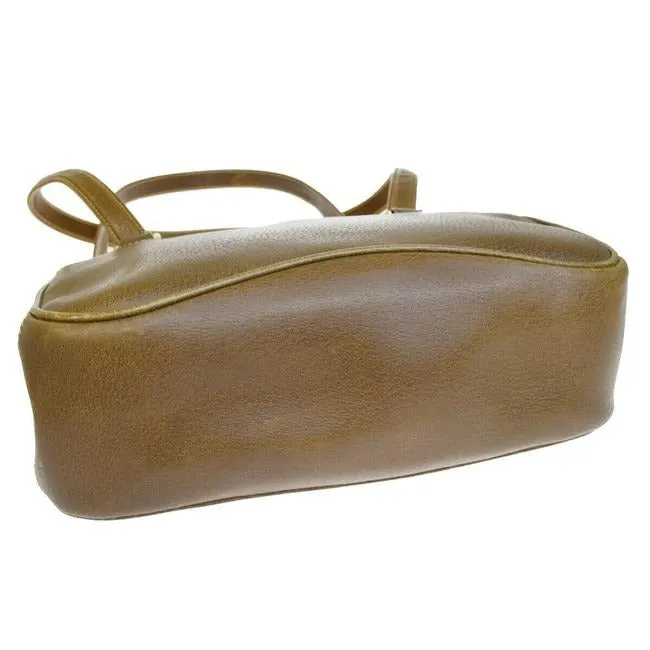 Gucci W Top Handle Purse Accent Brown Leatherbamboo And Shoulder Bag