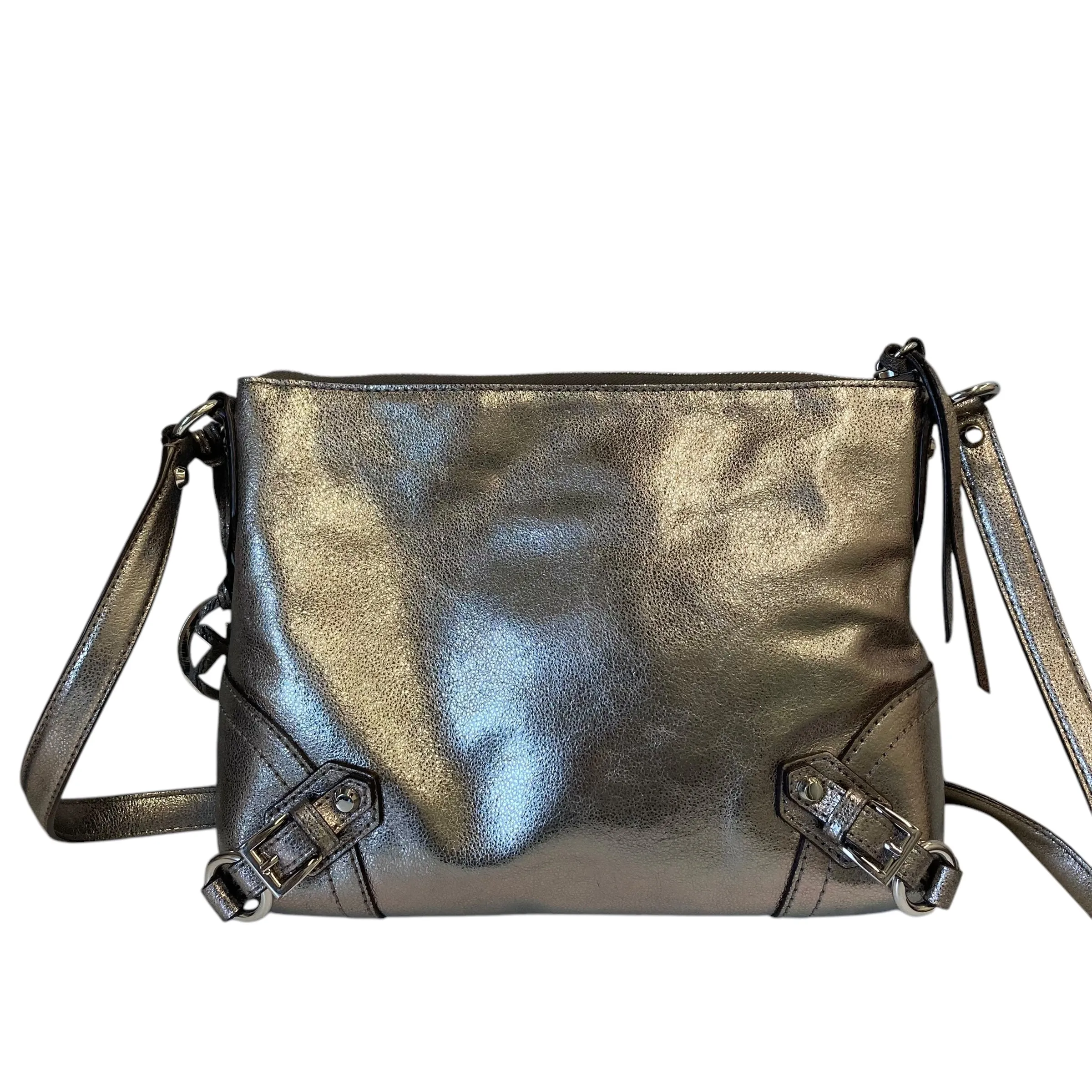 Handbag Designer By Michael Kors In Silver, Size:Medium