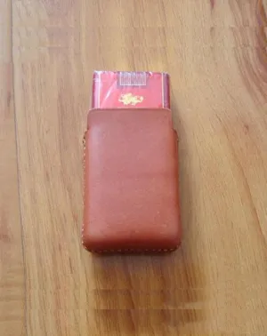 Handmade Brown Leather Mens Cigarette Case Cigarette Holder Case for Men