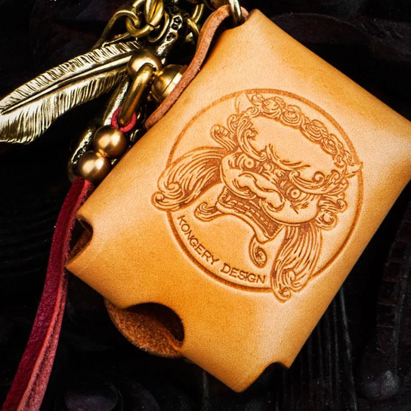 Handmade Leather Mens Leather Cigarette Cases Cigarette Box Lighter Pocket Tobacco Pouch