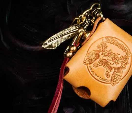 Handmade Leather Mens Leather Cigarette Cases Cigarette Box Lighter Pocket Tobacco Pouch