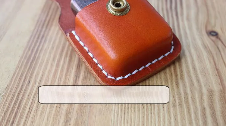 Handmade Mens Coffee Leather Classic Zippo Lighter Cases Black Zippo Lighter Holder with Belt Clip