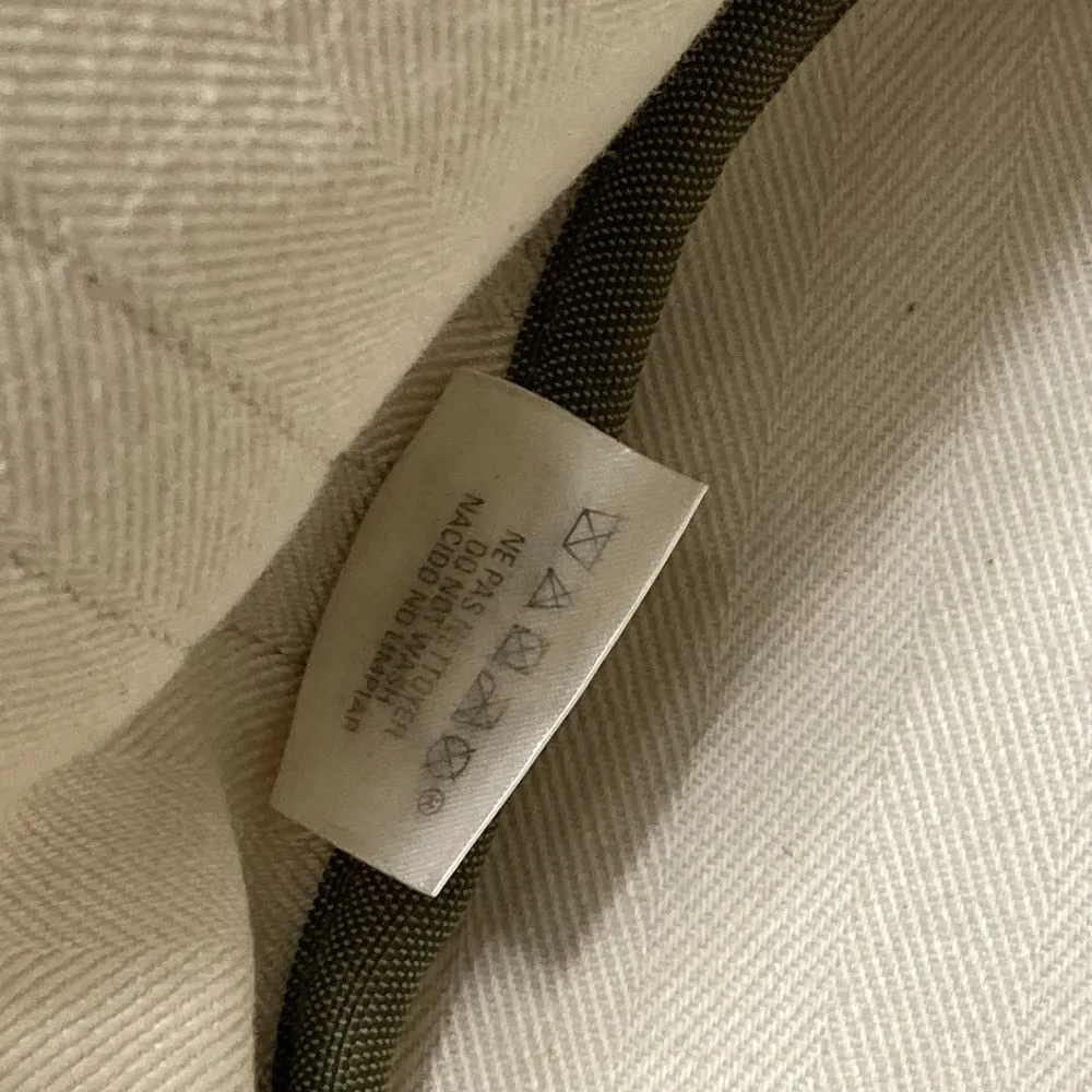 HERMES Shoulder Bag Leather / canvas white Crossbody Sac de Pansage bucket type